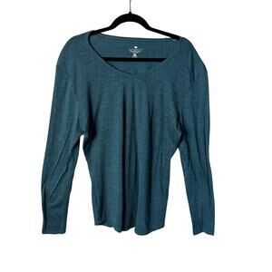 Segments Teal 100% Merino Wool Baselayer Top Long Sleeve Shirt Pattern Size XL